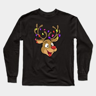 it looks like this reindeer is dizzy but very cute Long Sleeve T-Shirt